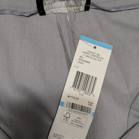 Jones New York Womens Modern Fit Stretch Pants 20W Light Gray Slim Thru Thigh - Picture 7 of 12